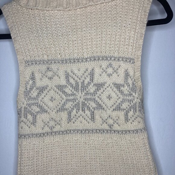 Vintage 90s RALPH LAUREN BLUE LABEL Sweater Vest Cashmere Wool Ivory Snowflake M - Picture 11 of 16